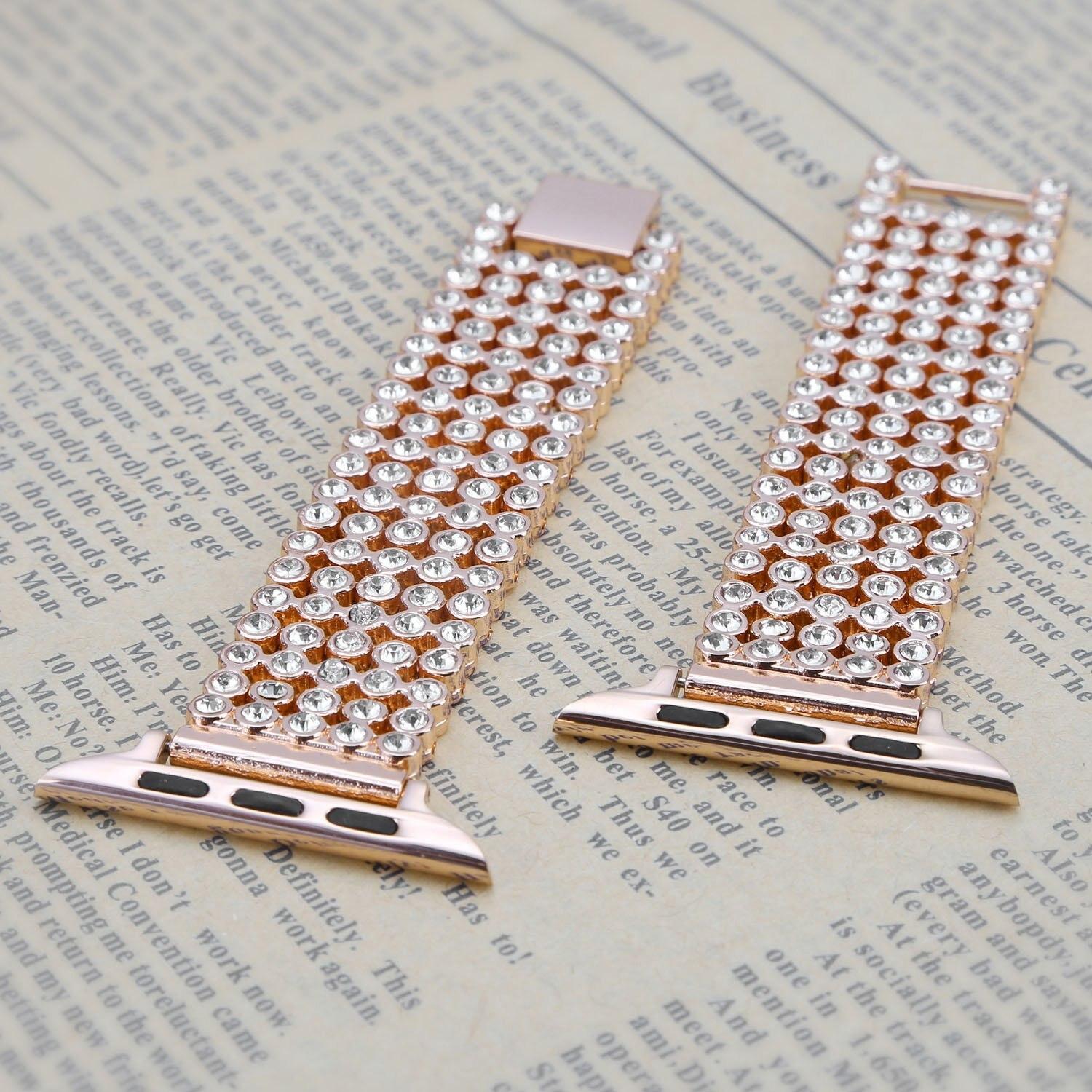 Diamond Strap For Apple Watch Series 6 SE 5 4 Bracelet Stainless Steel Belt For Apple Watch 3 Band 38mm 42mm 44mm 40mm Straps