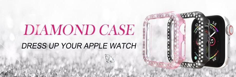 Diamond Strap For Apple Watch Series 6 SE 5 4 Bracelet Stainless Steel Belt For Apple Watch 3 Band 38mm 42mm 44mm 40mm Straps