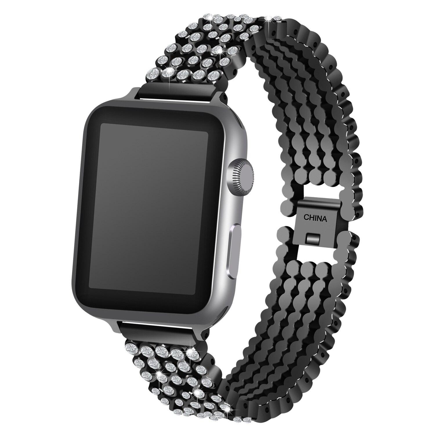 Diamond Strap For Apple Watch Series 6 SE 5 4 Bracelet Stainless Steel Belt For Apple Watch 3 Band 38mm 42mm 44mm 40mm Straps