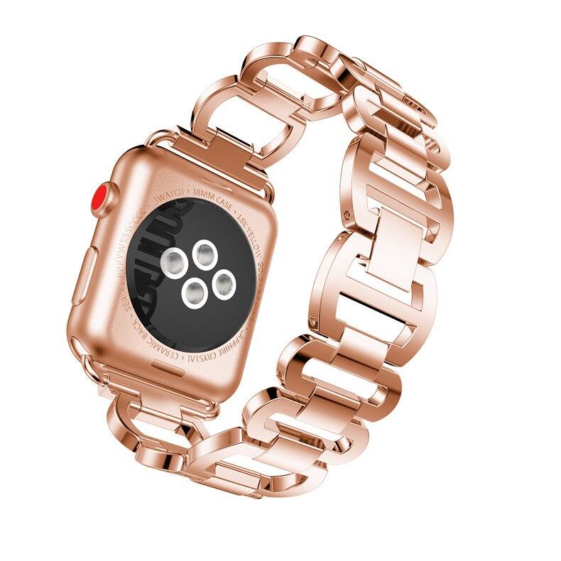 women Diamond Strap For Apple Watch Band 38mm 42mm 40/44mm link Bracelet Metal Stainless Steel Band for iWatch Series 6 SE 5 4 3
