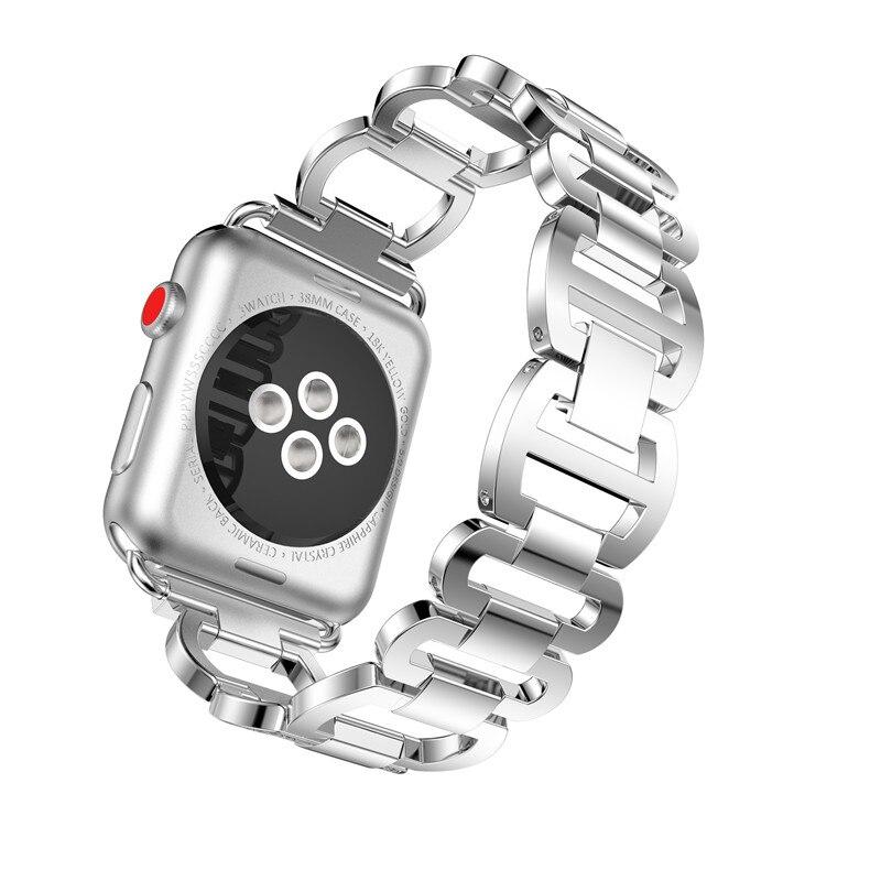 women Diamond Strap For Apple Watch Band 38mm 42mm 40/44mm link Bracelet Metal Stainless Steel Band for iWatch Series 6 SE 5 4 3