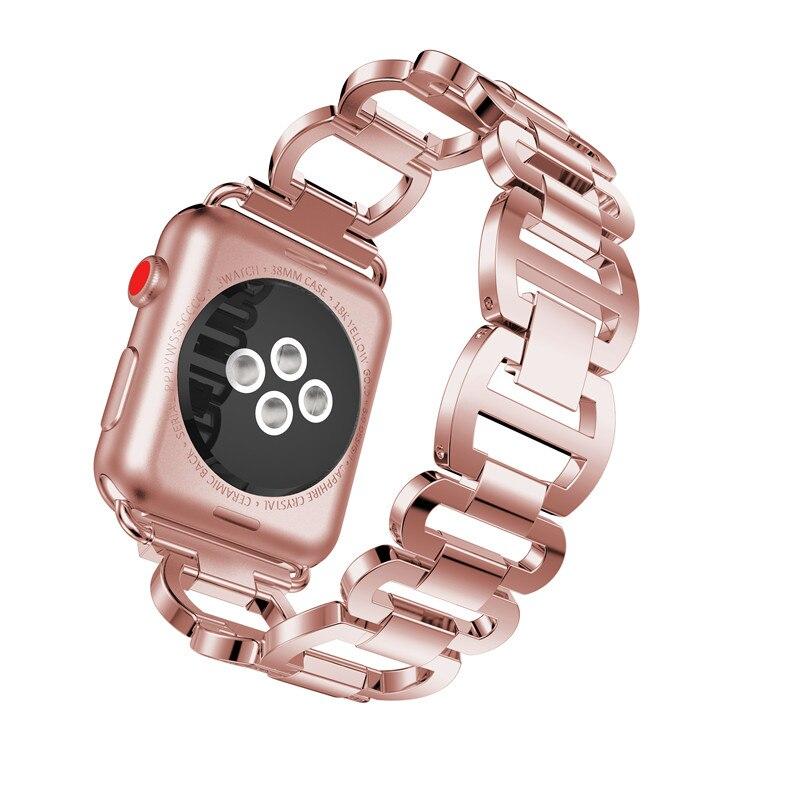 women Diamond Strap For Apple Watch Band 38mm 42mm 40/44mm link Bracelet Metal Stainless Steel Band for iWatch Series 6 SE 5 4 3