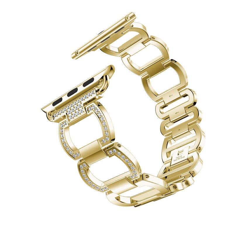 women Diamond Strap For Apple Watch Band 38mm 42mm 40/44mm link Bracelet Metal Stainless Steel Band for iWatch Series 6 SE 5 4 3