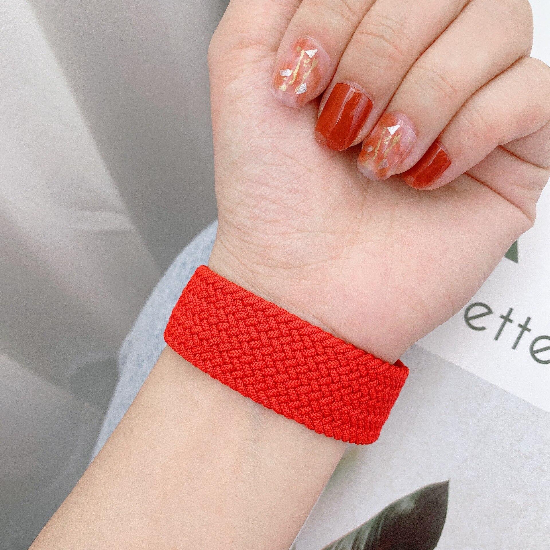 2021 Braided Solo Loop Nylon fabric Strap For Apple Watch band 44mm 40mm 38mm 42mm Elastic Bracelet for iWatch Series 6 SE 5 4 3