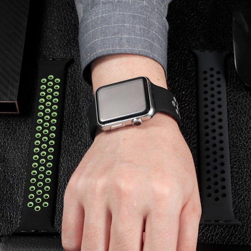 Breathable Elastic Belt Silicone Bracelet iWatch Strap Solo Loop For Apple Watch Band 44mm 40mm 38mm 42mm  - Image 6