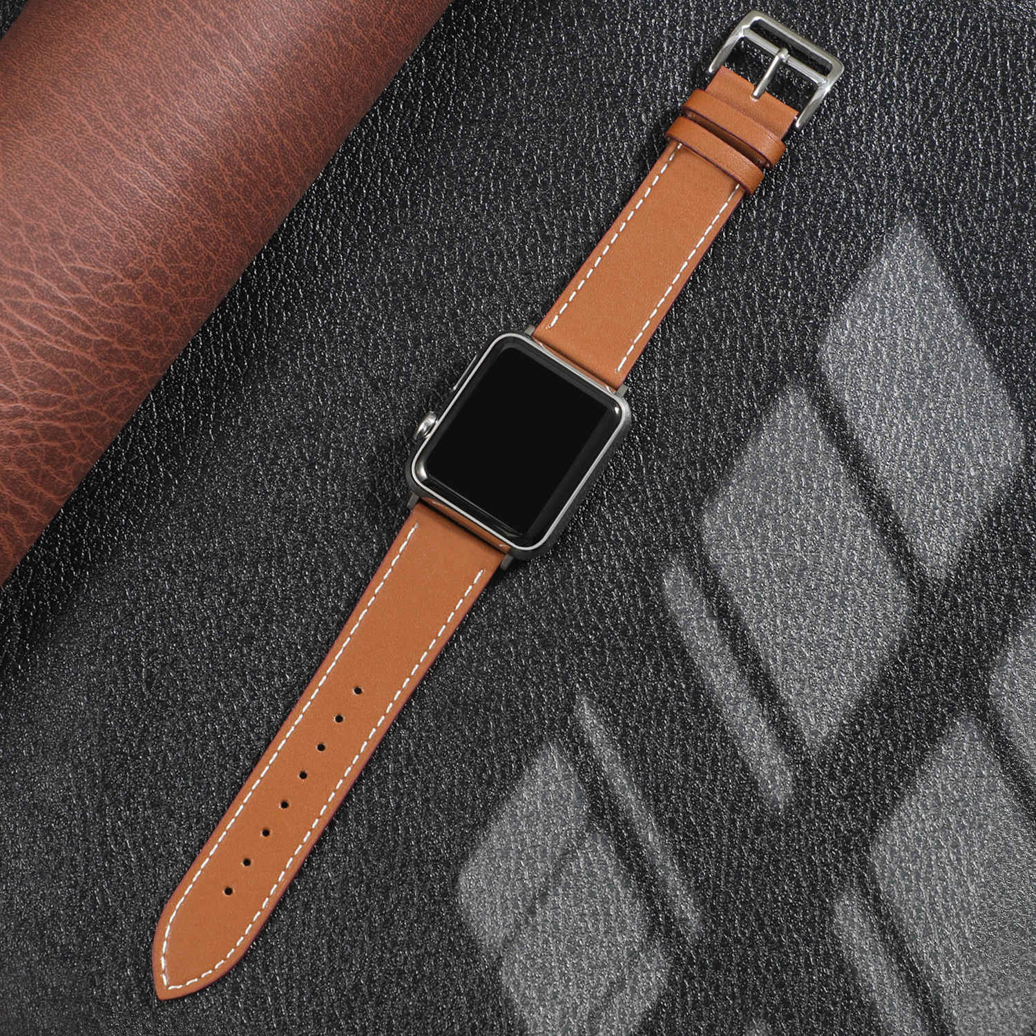 Leather strap for Apple watch band 44mm 40mm iWatch band 38mm 42mm Single tour watchband bracelet Apple watch series 5 4 3 6 se