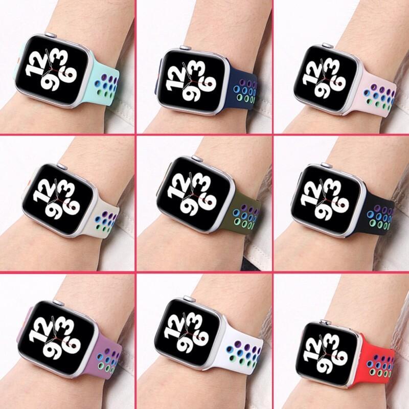 Apple Watch Band Silicone Strap 44mm 40mm 38mm 42mm Breathable Smart Wrist Sport Bracelet For iWatch Series - Image 2