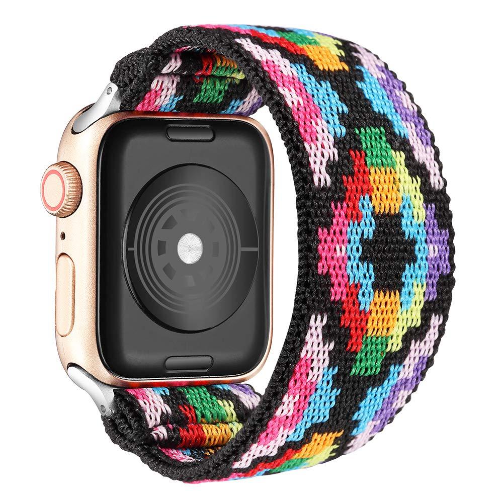 Scrunchie Strap for Apple watch band 40mm 38mm 44mm 42mm Bohemia Elastic belt solo loop bracelet iWatch series 3 4 5 se 6 band