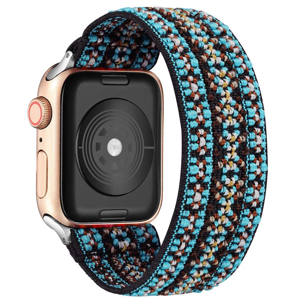 Scrunchie Strap for Apple watch band 40mm 38mm 44mm 42mm Bohemia Elastic belt solo loop bracelet iWatch series 3 4 5 se 6 band