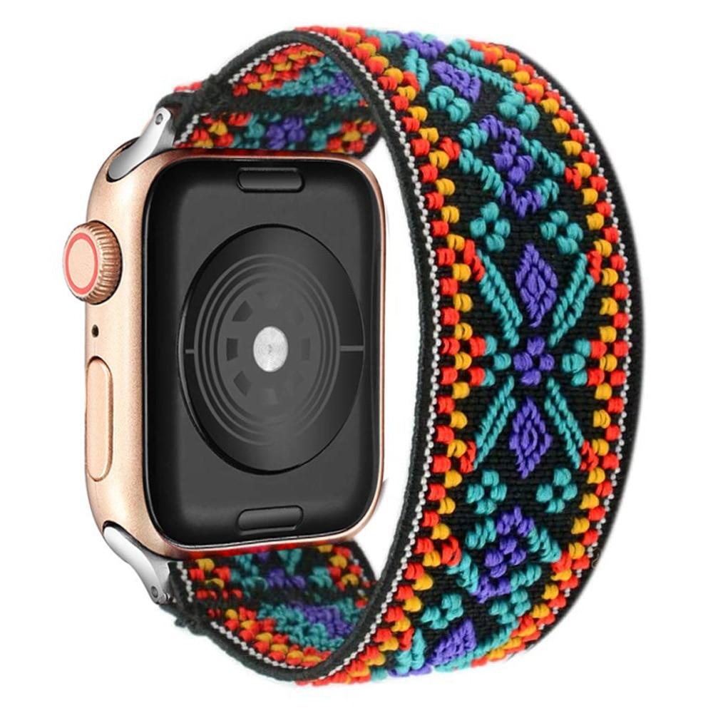 Scrunchie Strap for Apple watch band 40mm 38mm 44mm 42mm Bohemia Elastic belt solo loop bracelet iWatch series 3 4 5 se 6 band