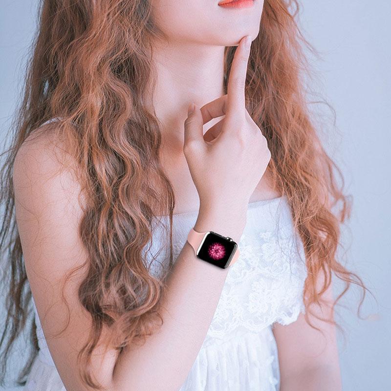 Slim strap for Apple watch band 44mm 40mm 42mm 38mm Sport Silicone bracelet iWatch series band 6 SE 5 4 3 2 1 38 40 42 44 mm