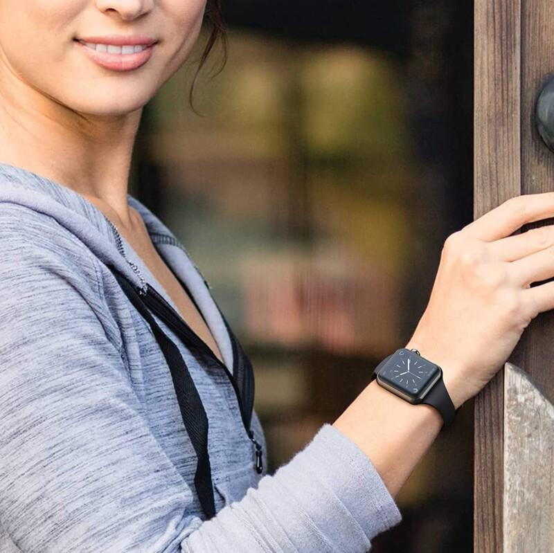 Apple Watch Band Slim Strap 44mm 40mm 42mm 38mm Sport Silicone Bracelet iWatch Series Band - Image 4