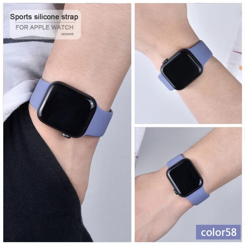 38/44 For Apple Watch Soft Silicone Band Series 6 5 4 3 2 1 38MM 42MM Rubber Watchband Strap for iWatch SE 6/5 40MM 44MM - Image 6