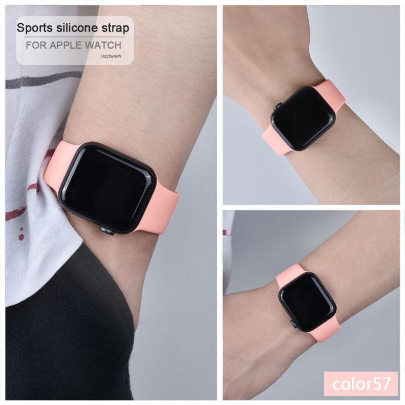 38/44 For Apple Watch Soft Silicone Band Series 6 5 4 3 2 1 38MM 42MM Rubber Watchband Strap for iWatch SE 6/5 40MM 44MM - Image 5