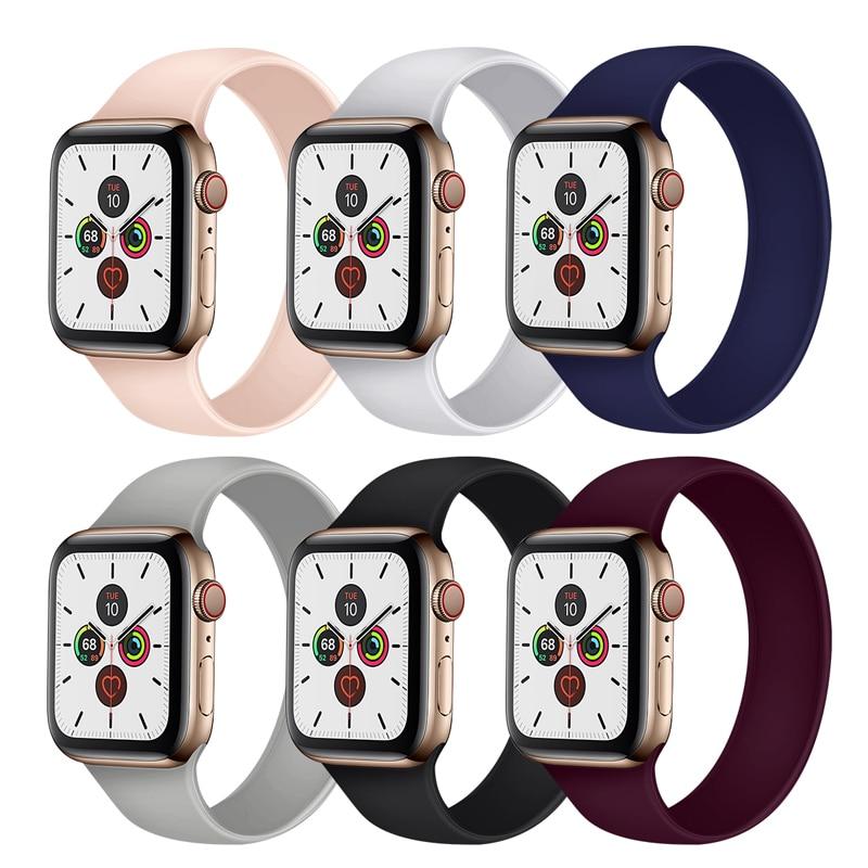 Solo Loop Strap for apple watch series 3 4 5 6 SE Silicone wristband bracelet Apple watch band 44mm 40mm iWatch band 38mm 42mm