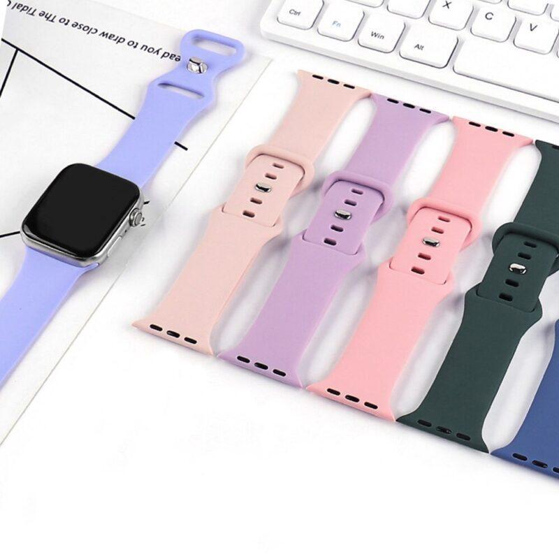 Smartwatch Rubber Bracelet Silicone Strap For Apple Watch Band 44mm 40mm Belt Watchband For iWatch Series 38mm 42mm - Image 5