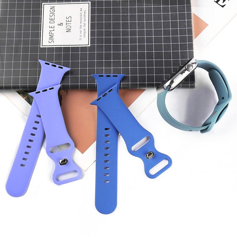 Soft Silicone Band for Apple Watch Series 5 4 3 2 6 SE Wrist Bracelets 38MM 42MM Rubber Watchband Strap for iWatch 4/5 40MM 44MM