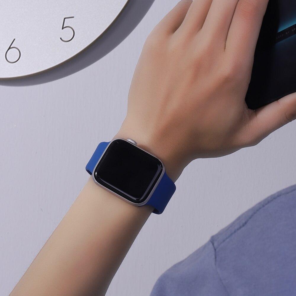 Soft Silicone Band for Apple Watch Series 5 4 3 2 6 SE Wrist Bracelets 38MM 42MM Rubber Watchband Strap for iWatch 4/5 40MM 44MM
