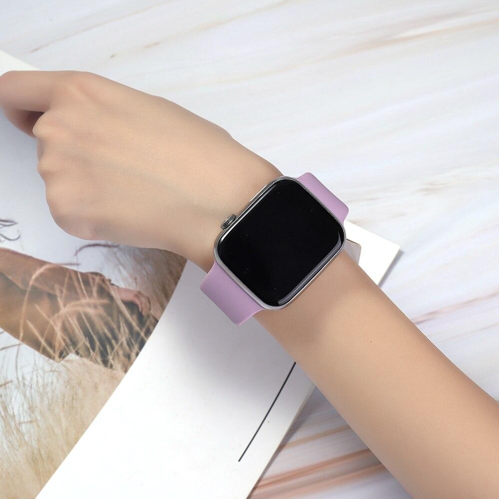 Soft Silicone Band for Apple Watch Series 5 4 3 2 6 SE Wrist Bracelets 38MM 42MM Rubber Watchband Strap for iWatch 4/5 40MM 44MM