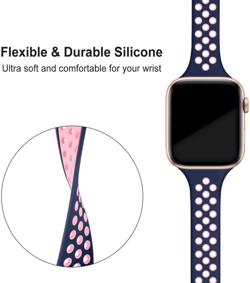 Apple Watch Silicone Strap Band 40mm 44mm iWatch Band 38mm 42mm Breathable Sport Slim Bracelet Apple Watch - Image 2