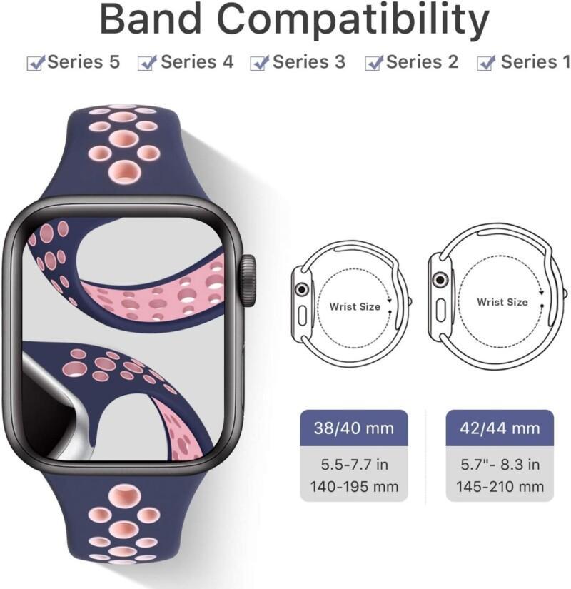 Apple Watch Silicone Strap Band 40mm 44mm iWatch Band 38mm 42mm Breathable Sport Slim Bracelet Apple Watch - Image 3