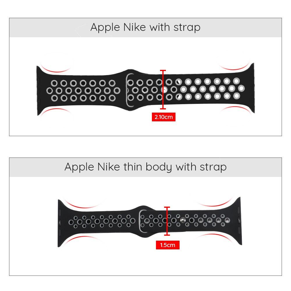 Slim strap For Apple Watch 6 band 40mm 44mm iWatch Band 38mm 42mm Breathable silicone belt bracelet Apple watch serie 3 4 5 se 6