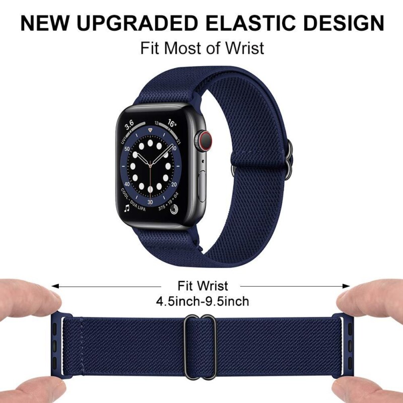 Adjustable Elastic Nylon Solo Loop Bracelet For iWatch Series Scrunchie Strap For Apple Watch Band 40mm 44mm 38mm 42mm  - Image 2