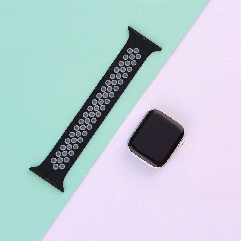 Breathable Silicone Elastic Belt Bracelet Band Solo Loop Strap For Apple Watch Band 44mm 40mm 38mm 42mm For iWatch Series 3 4 5 SE 6 - Image 2