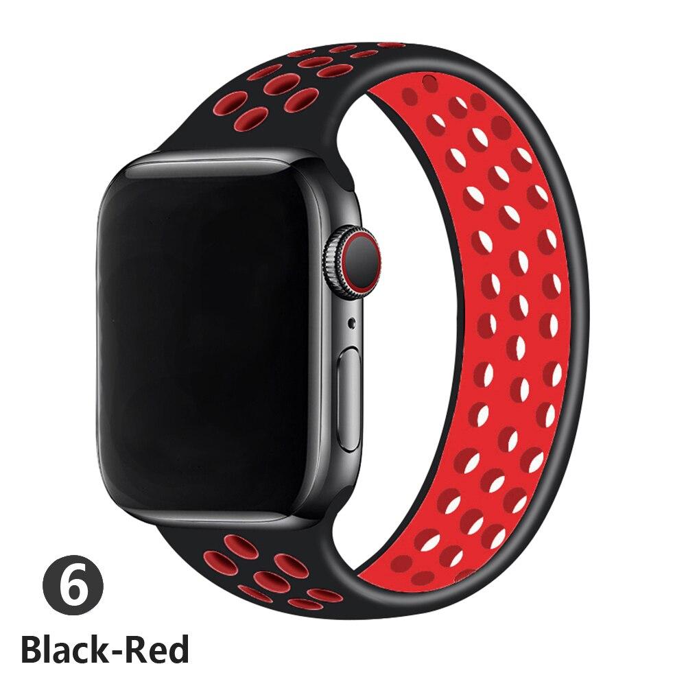 Solo Loop strap For Apple Watch Band 44mm 40mm 38mm 42mm Breathable silicone Elastic Belt bracelet band iWatch Series 3 4 5 SE 6