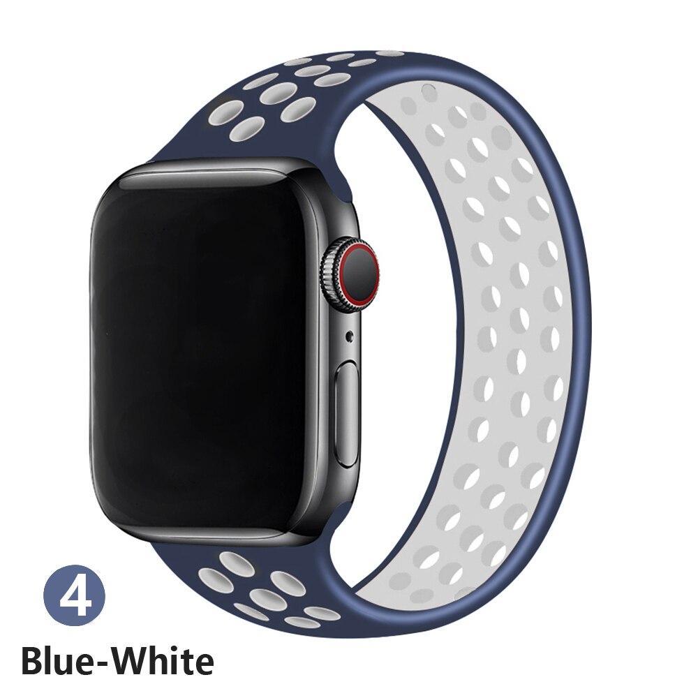 Solo Loop strap For Apple Watch Band 44mm 40mm 38mm 42mm Breathable silicone Elastic Belt bracelet band iWatch Series 3 4 5 SE 6