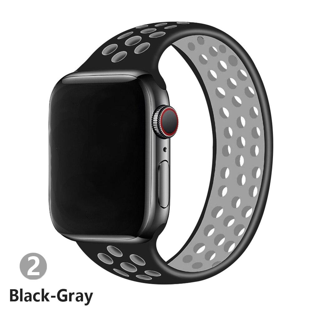 Solo Loop strap For Apple Watch Band 44mm 40mm 38mm 42mm Breathable silicone Elastic Belt bracelet band iWatch Series 3 4 5 SE 6