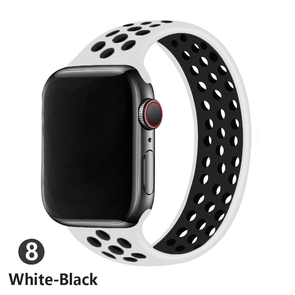 Solo Loop strap For Apple Watch Band 44mm 40mm 38mm 42mm Breathable silicone Elastic Belt bracelet band iWatch Series 3 4 5 SE 6