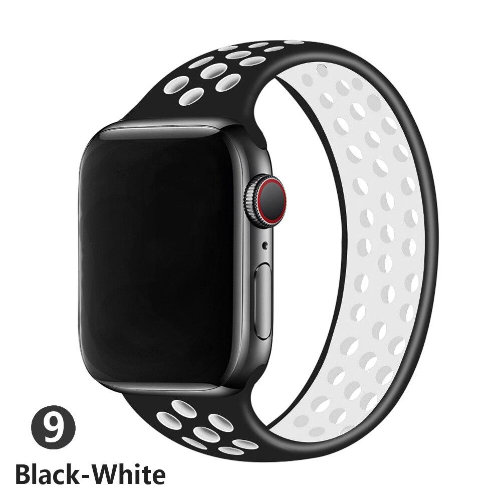 Solo Loop strap For Apple Watch Band 44mm 40mm 38mm 42mm Breathable silicone Elastic Belt bracelet band iWatch Series 3 4 5 SE 6