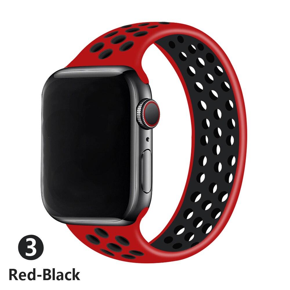 Solo Loop strap For Apple Watch Band 44mm 40mm 38mm 42mm Breathable silicone Elastic Belt bracelet band iWatch Series 3 4 5 SE 6