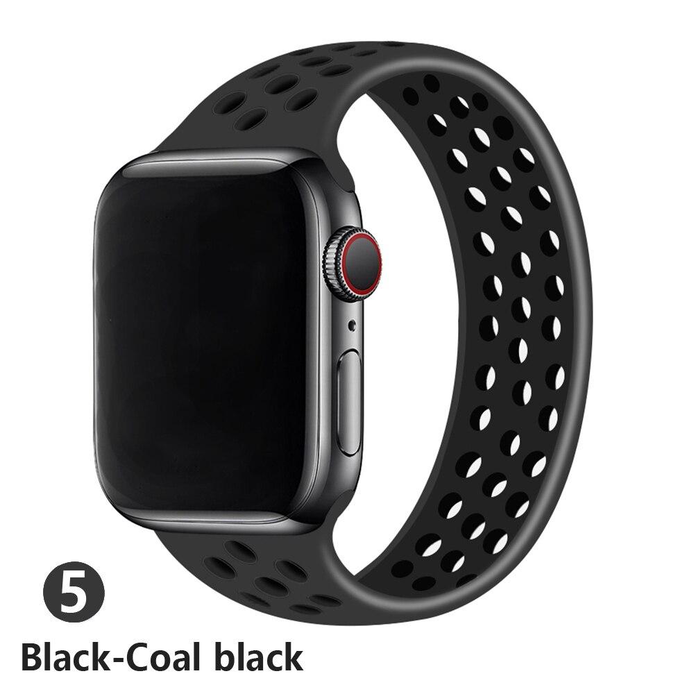 Solo Loop strap For Apple Watch Band 44mm 40mm 38mm 42mm Breathable silicone Elastic Belt bracelet band iWatch Series 3 4 5 SE 6