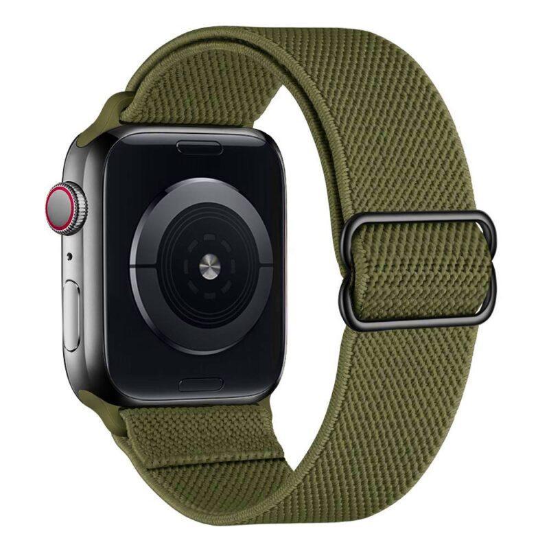 Adjustable Elastic Nylon Solo Loop Bracelet For iWatch Series 3 4 5 6 Scrunchie Strap For Apple Watch Band 40mm 44mm 38mm 42mm 