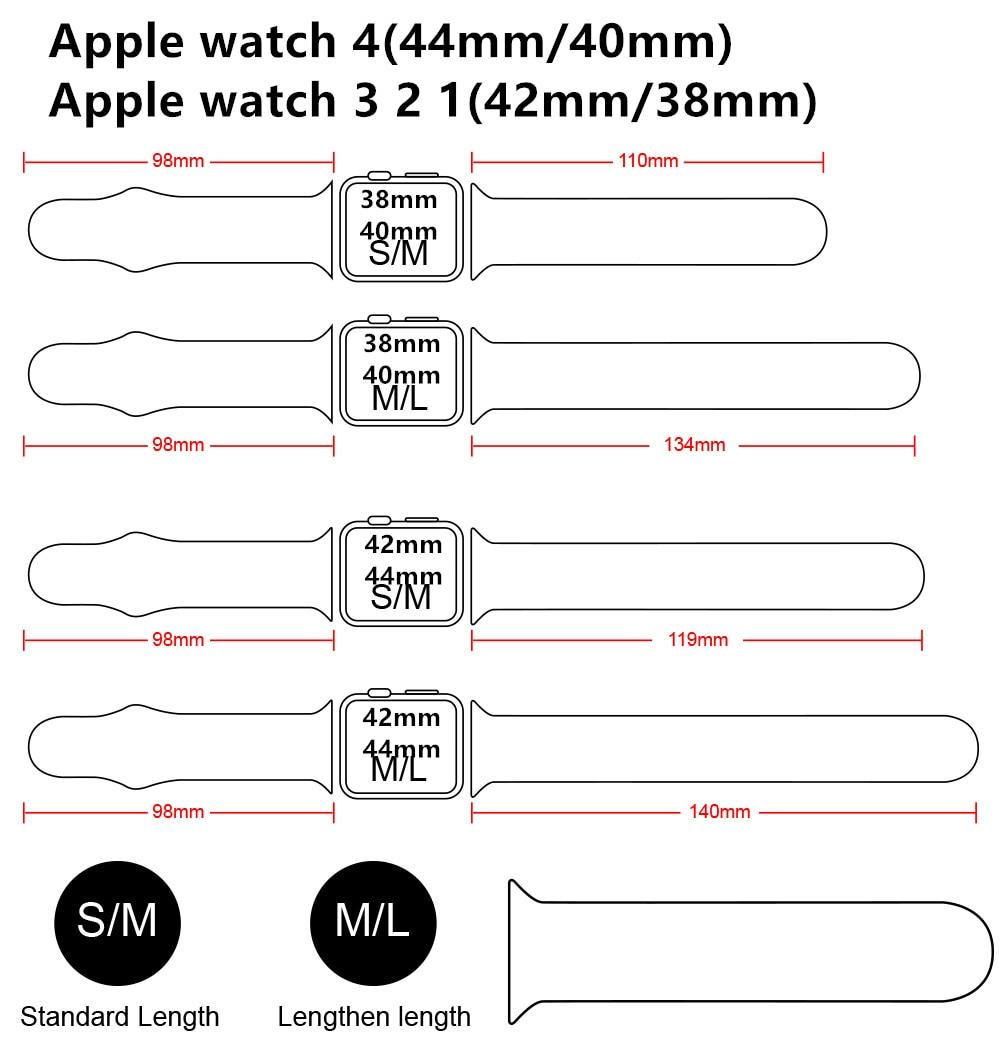 Dabruyne Soft Silicone Sport Band Strap For Apple Watch Series 4 3 2 1 42mm 38mm 40mm 44mm Wrist Bracelet Strap For Apple Watch