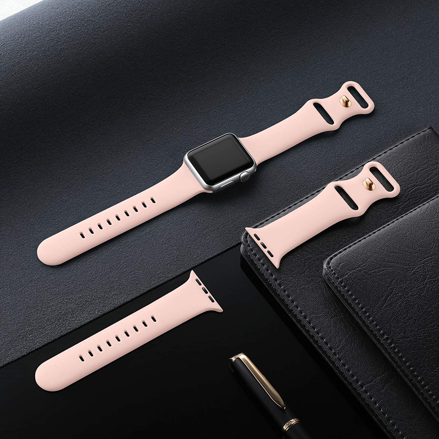 Silicone Strap For Apple Watch band 44mm 40mm 38mm 42mm 44 mm Rubber watchband smartwatch correa bracelet belt iWatch 3 4 5 6 se