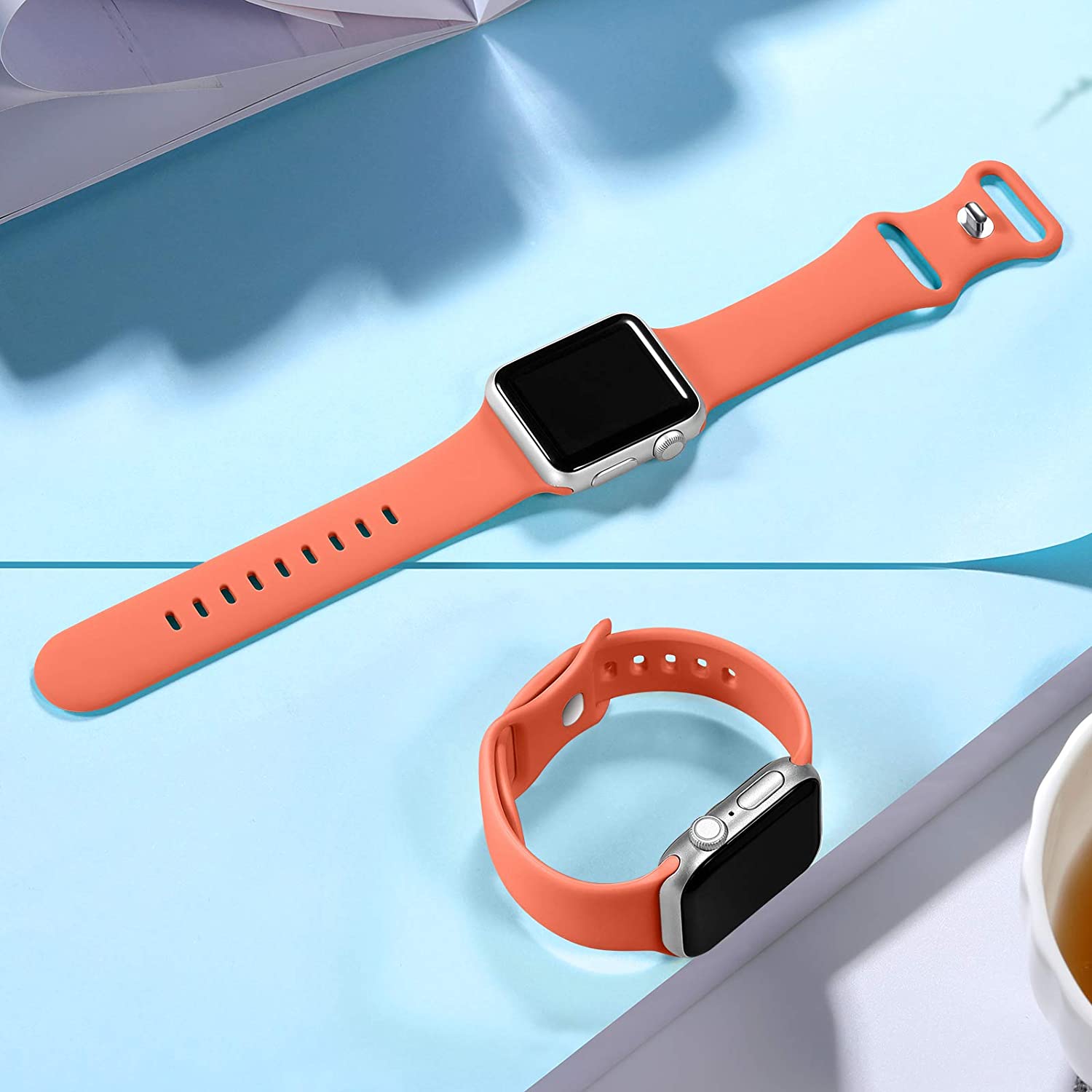 Silicone Strap For Apple Watch band 44mm 40mm 38mm 42mm 44 mm Rubber watchband smartwatch correa bracelet belt iWatch 3 4 5 6 se