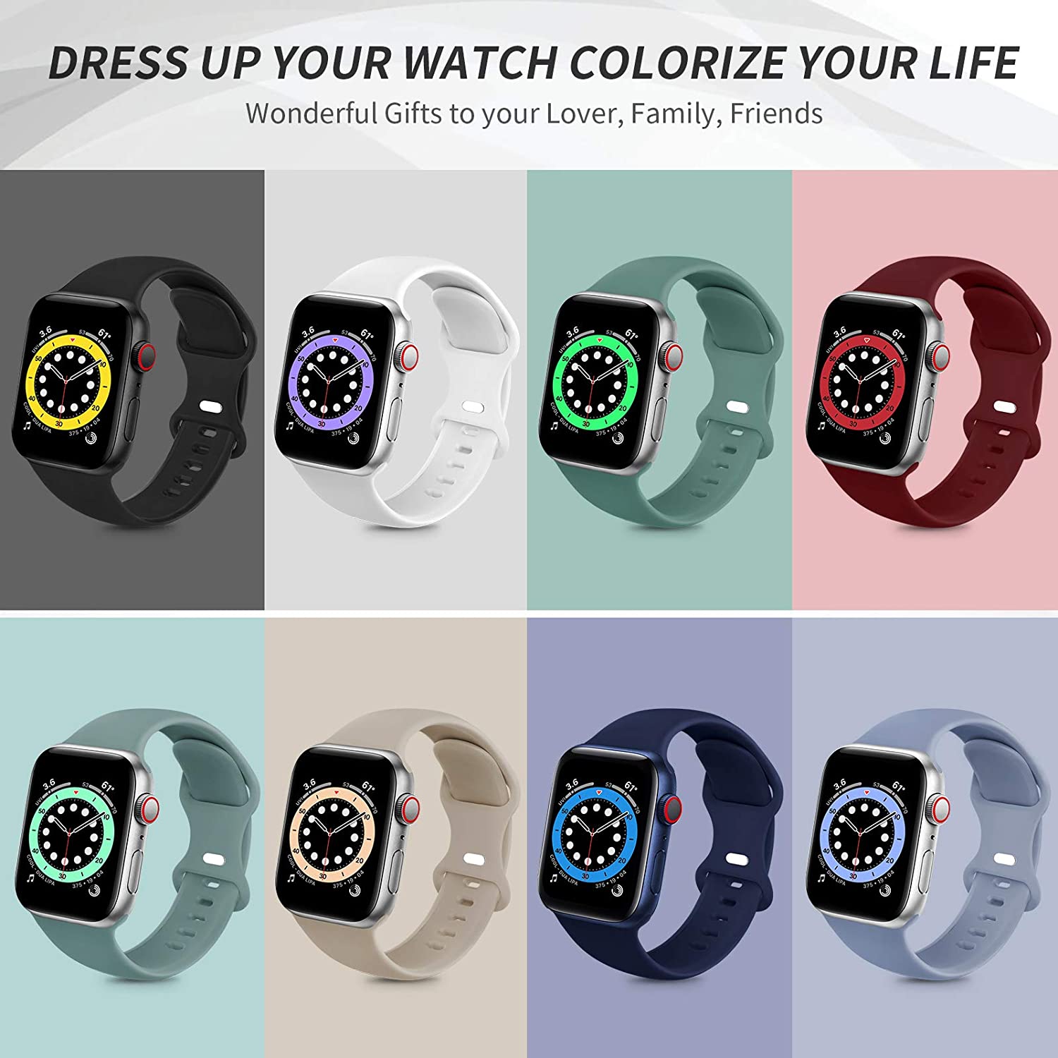 Silicone Strap For Apple Watch band 44mm 40mm 38mm 42mm 44 mm Rubber watchband smartwatch correa bracelet belt iWatch 3 4 5 6 se