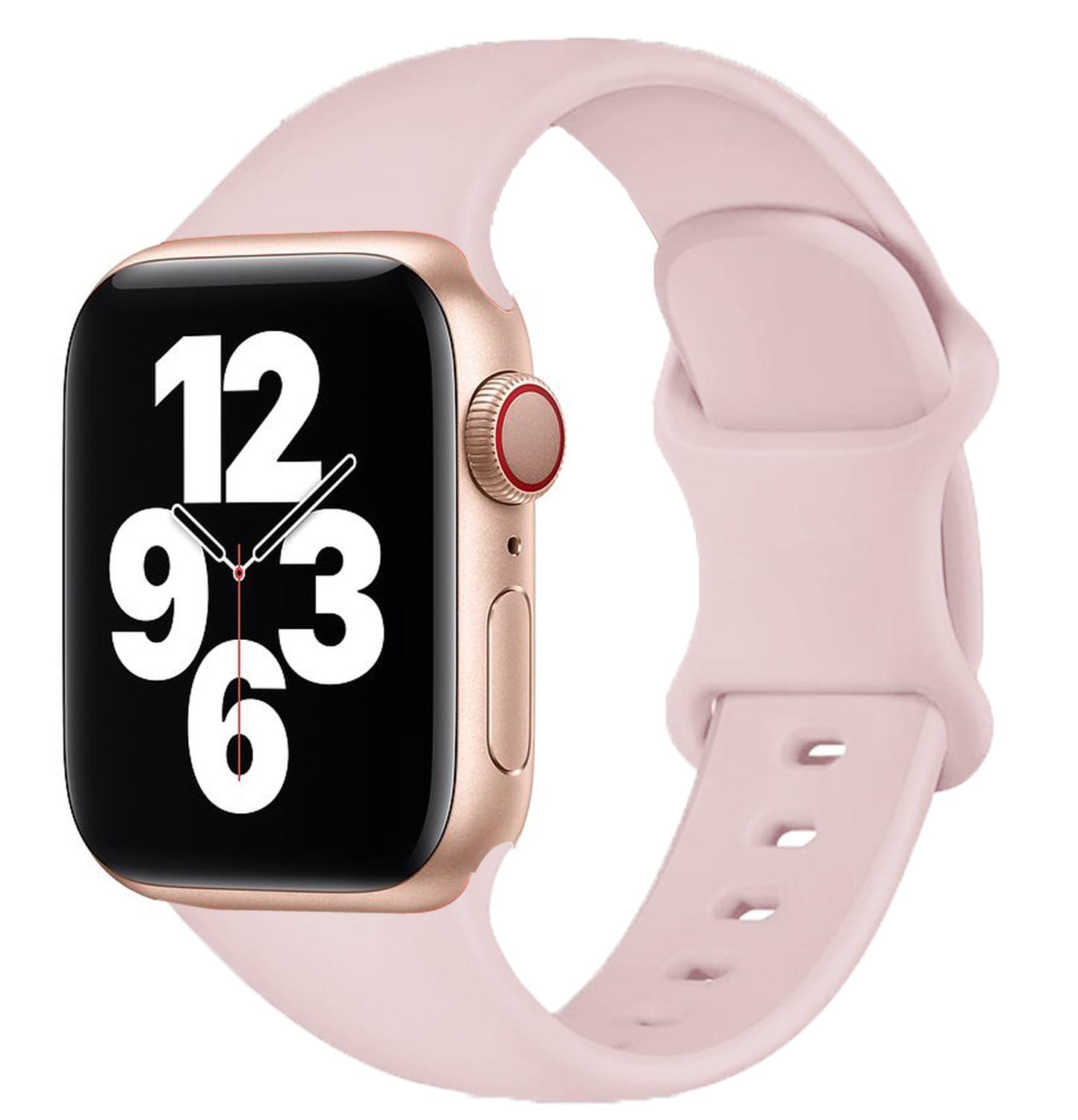 Silicone Strap For Apple Watch band 44mm 40mm 38mm 42mm 44 mm Rubber watchband smartwatch correa bracelet belt iWatch 3 4 5 6 se