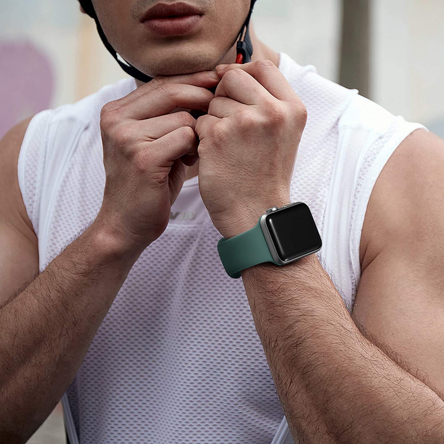 Silicone Strap For Apple Watch band 44mm 40mm 38mm 42mm 44 mm Rubber watchband smartwatch correa bracelet belt iWatch 3 4 5 6 se