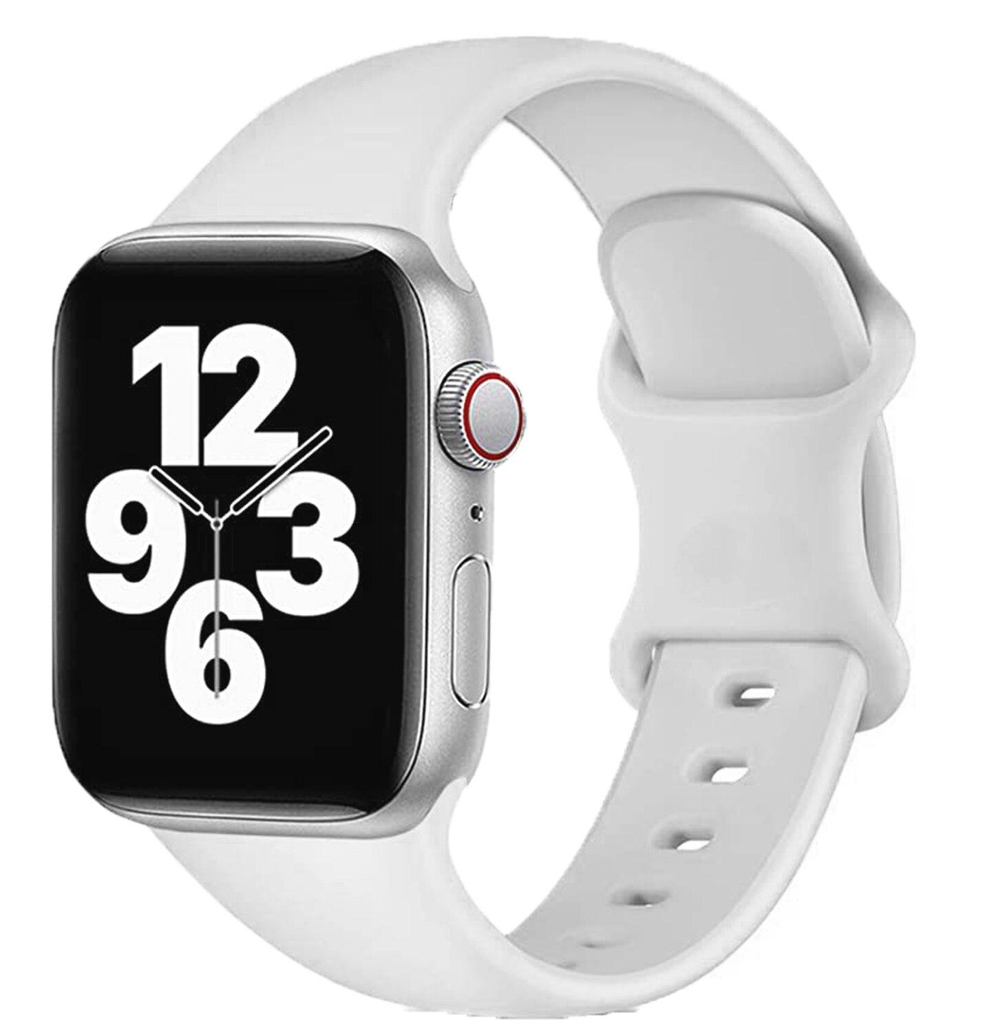 Silicone Strap For Apple Watch band 44mm 40mm 38mm 42mm 44 mm Rubber watchband smartwatch correa bracelet belt iWatch 3 4 5 6 se
