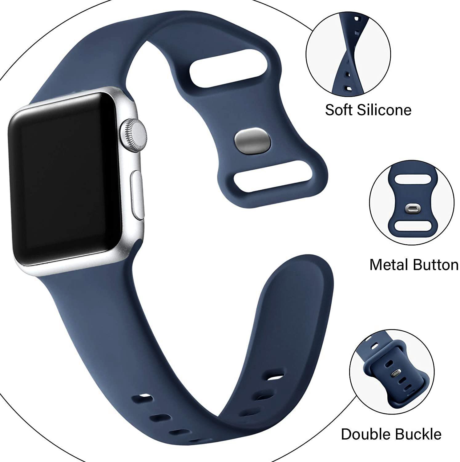 Silicone Strap For Apple Watch band 44mm 40mm 38mm 42mm 44 mm Rubber watchband smartwatch correa bracelet belt iWatch 3 4 5 6 se