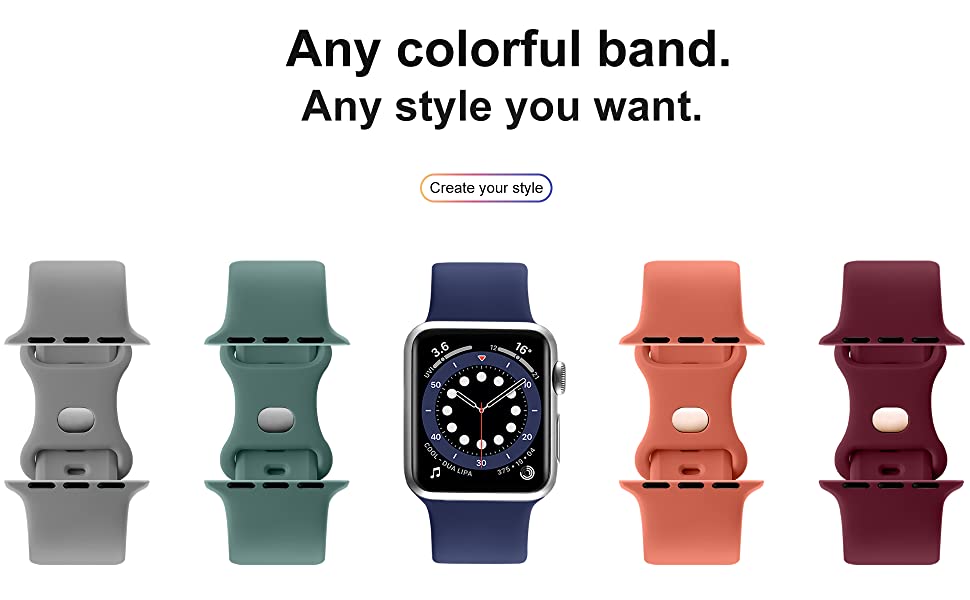 Silicone Strap For Apple Watch band 44mm 40mm 38mm 42mm 44 mm Rubber watchband smartwatch correa bracelet belt iWatch 3 4 5 6 se