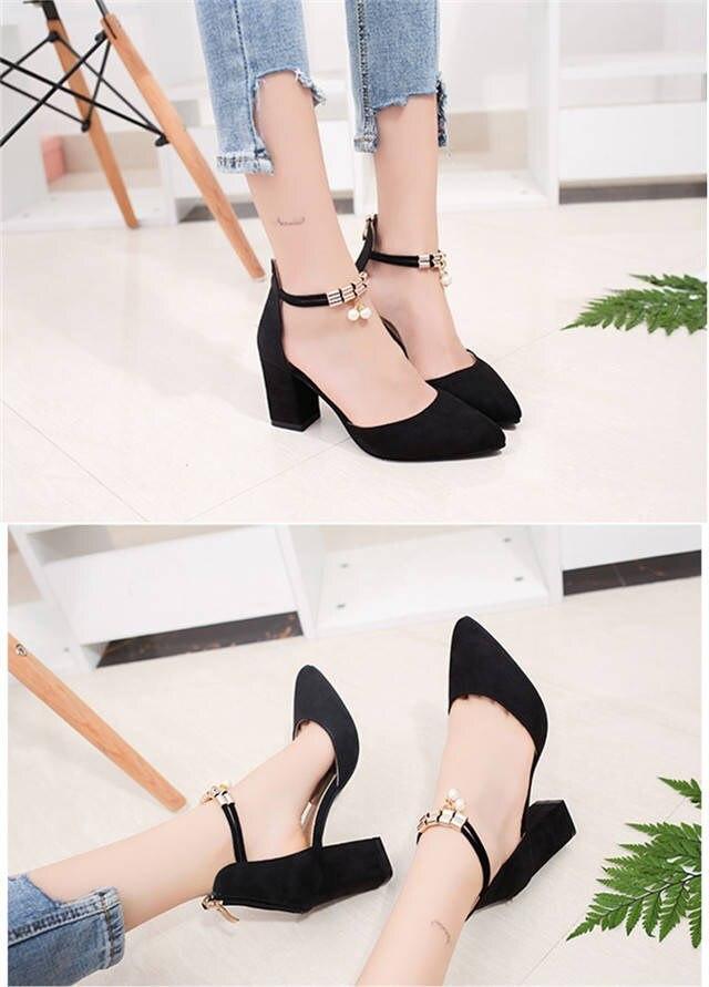 MHYONS 2019 Summer Women Shoes Pointed Toe Pumps Dress Shoes High Heels Boat Shoes Wedding Shoes tenis feminino Side with
