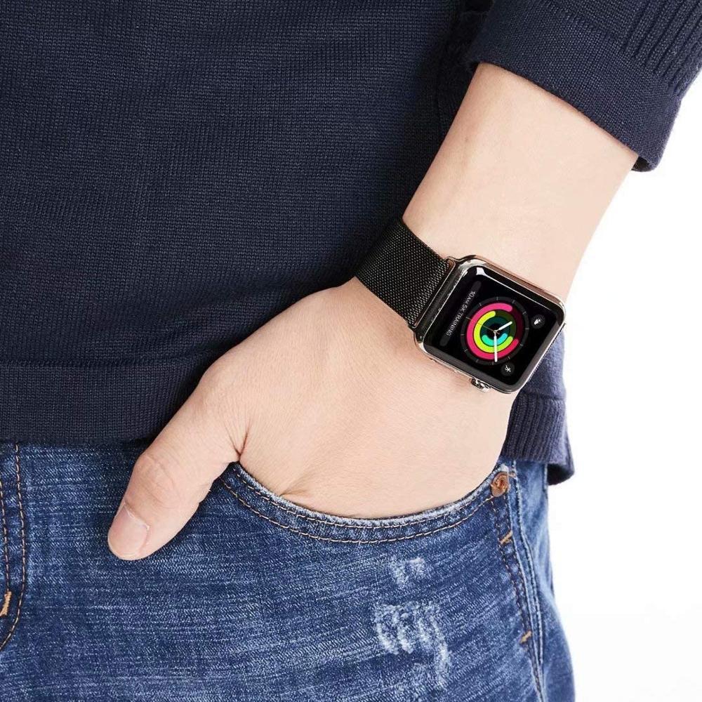 Magnetic loop Strap For Apple watch band 44mm 40mm iWatch 38mm 42mm Stainless steel bracelet correa apple watch serie 5 4 3 se 6