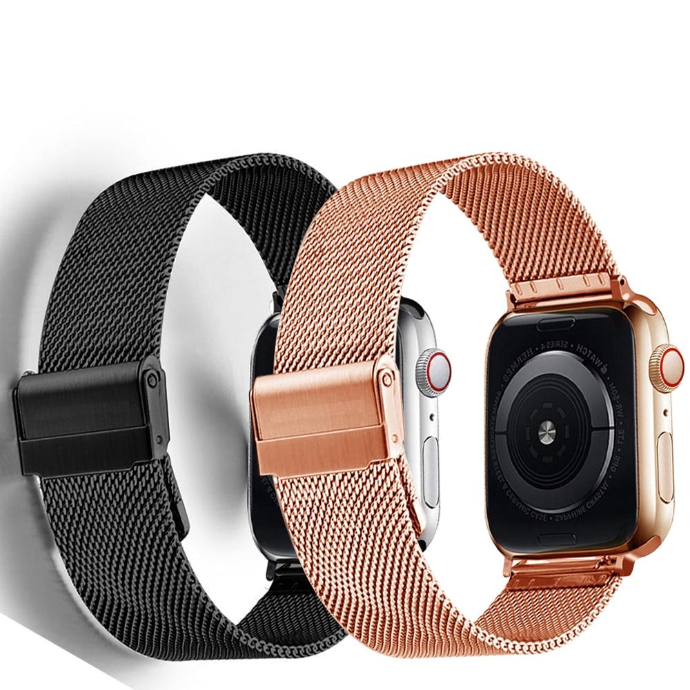 Milanese Watchband for Apple Watch 38mm 42mm 44mm 40mm Stainless Steel Women Men Bracelet Band Strap for iWatch 3 4 5 6 SE