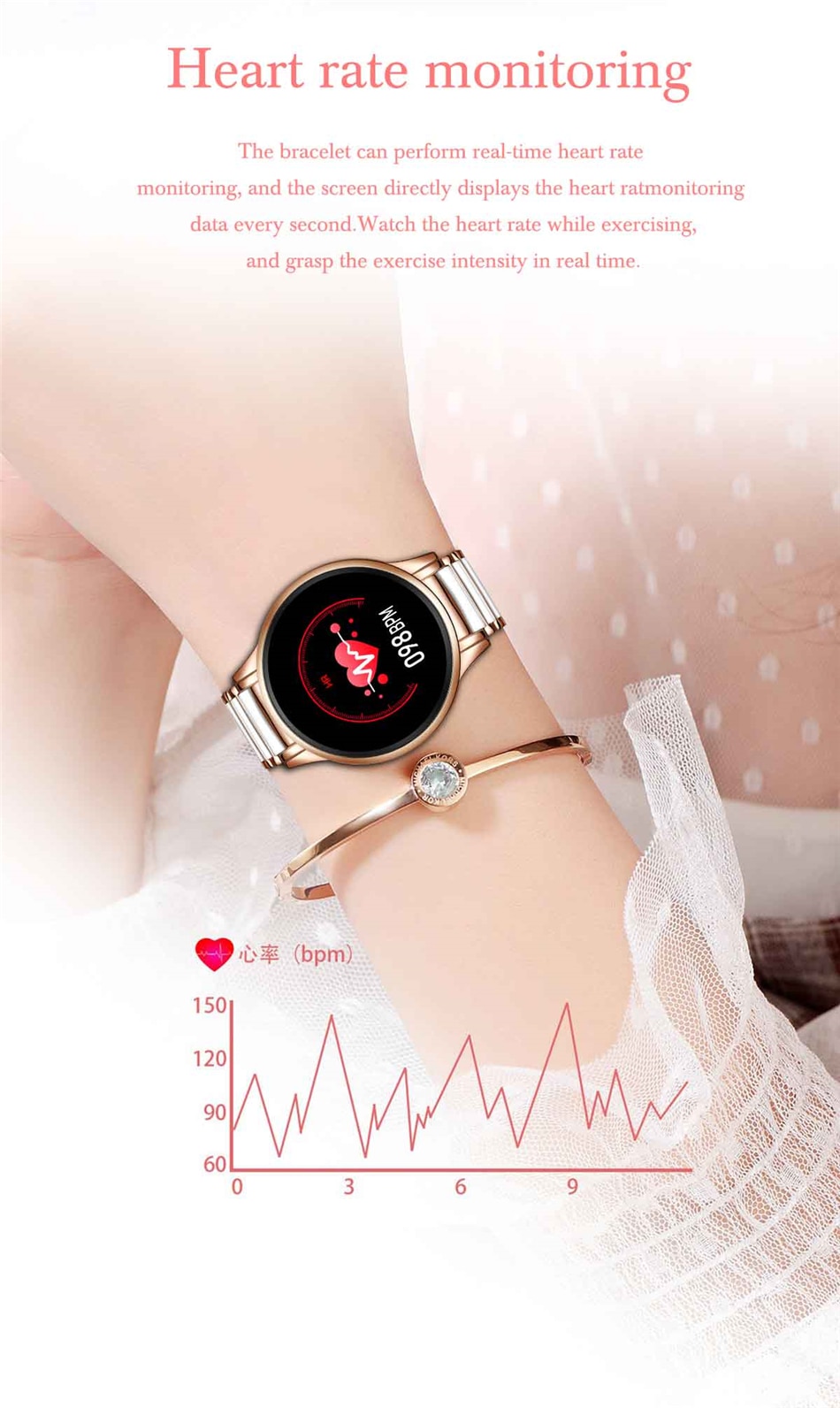 LIGE Smart Watch Women smartwatch woman Waterproof Sport Fitness Tracker Heart Rate Blood Pressure Monitor Fashion Ceramic Strap