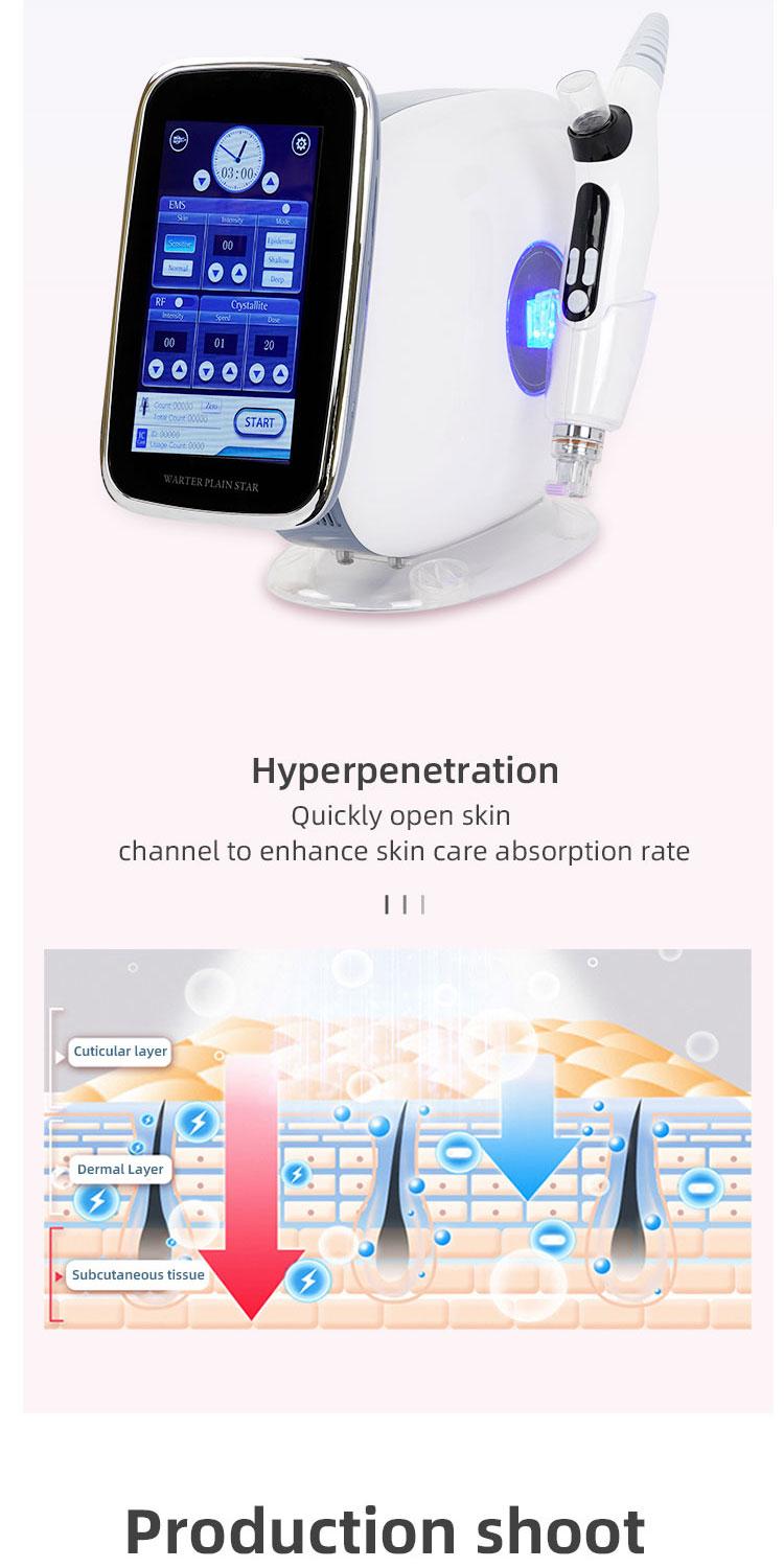 EMS Microneedle RF Machine No Needle Meso Mesotherapy Gun Injector Face Lifting Water Injection Anti Aging Salon Beauty Device